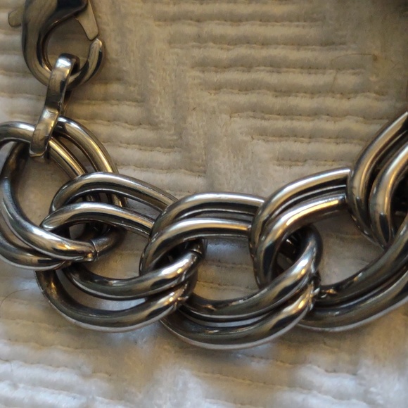 Italian Designer MILOR Stainless Steel Chunky Parallel Curb Chain Bracelet. - Picture 5 of 10
